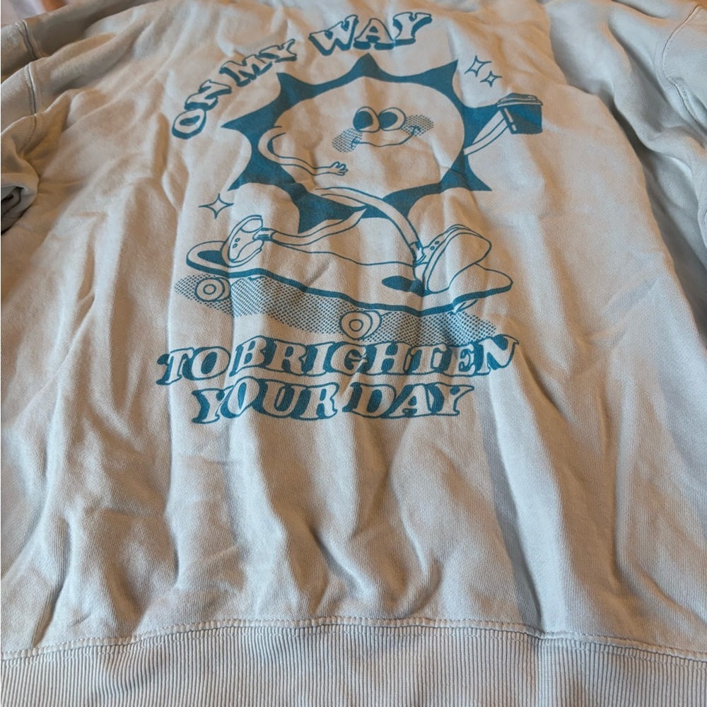 2/35$🍓⭐️ Gray Graphic Sweatshirt with Blue Print